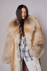 Joanna jacheta din blană naturală de vulpe Gold