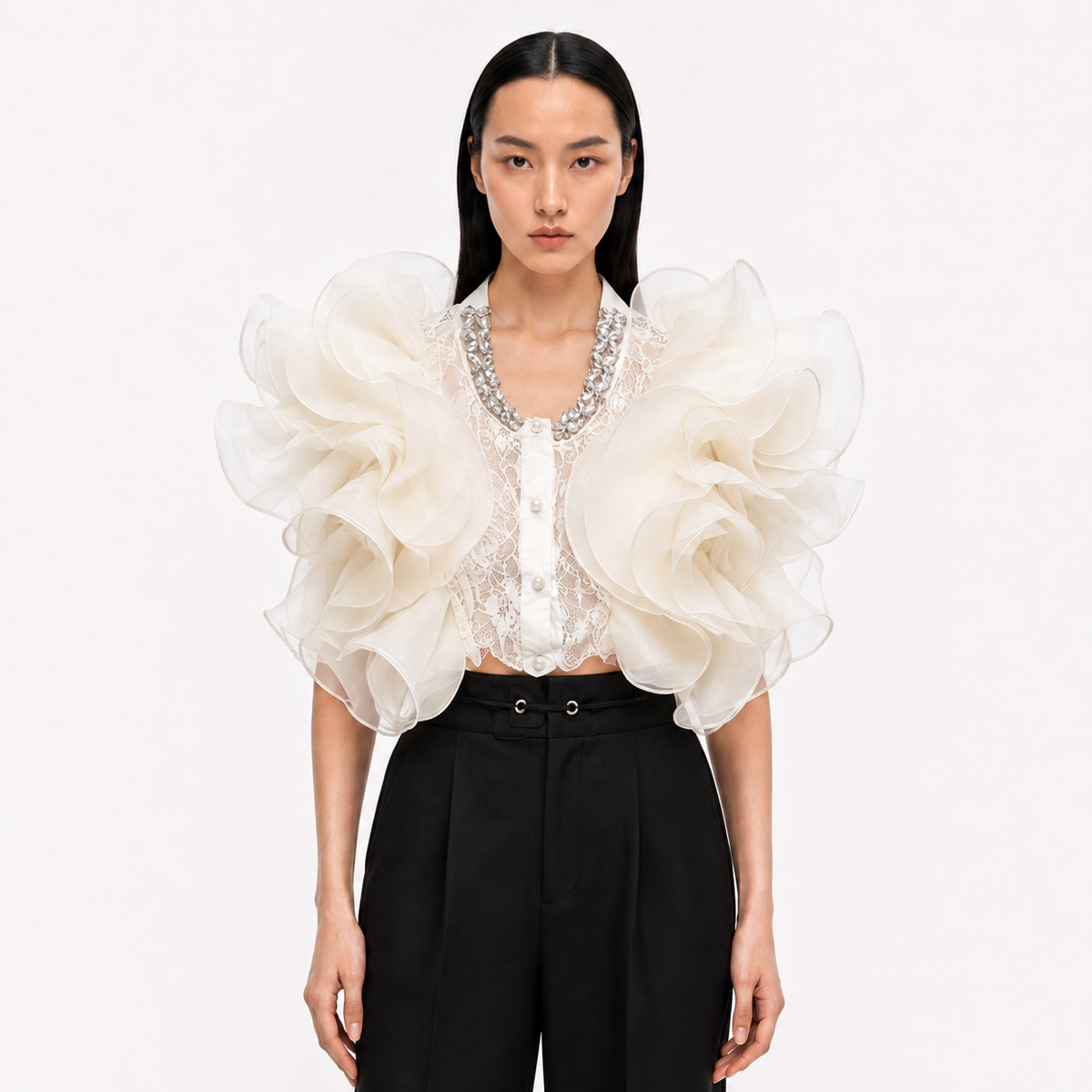 Veronika Bluza alba eleganta