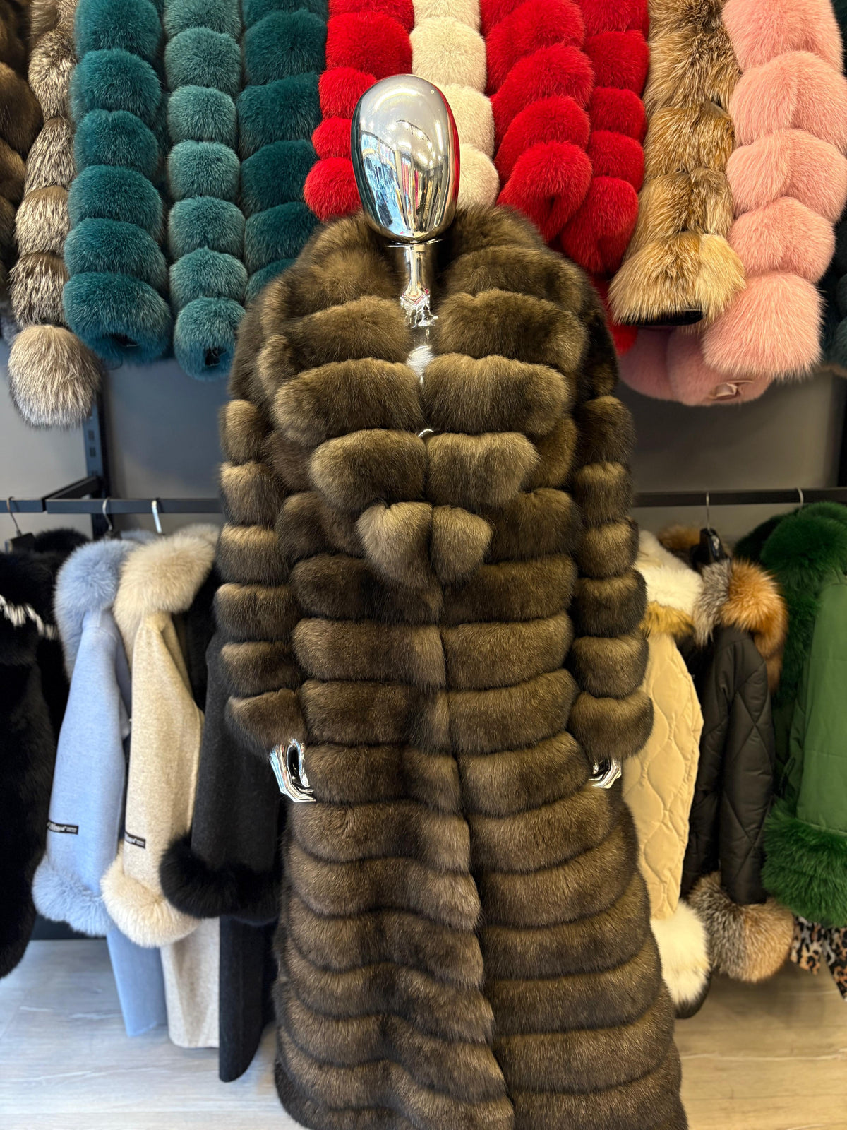 Illy natural fox fur coat