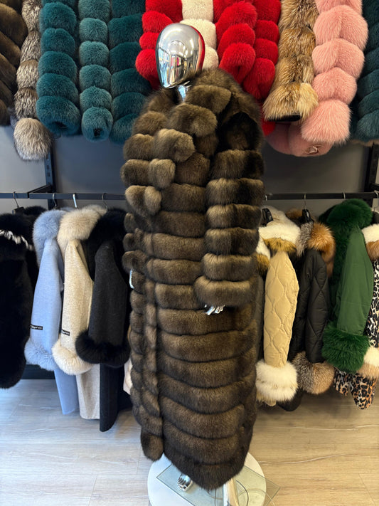 Illy palton din blana naturale de vulpe