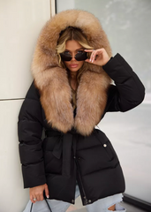 Winter Jacket with Fox Collar. Jacheta de iarna cu guler de vulpe KALINKA FURS