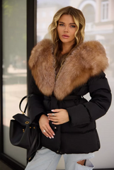 Winter Jacket with Fox Collar. Jacheta de iarna cu guler de vulpe KALINKA FURS