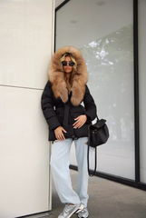 Winter Jacket with Fox Collar. Jacheta de iarna cu guler de vulpe KALINKA FURS