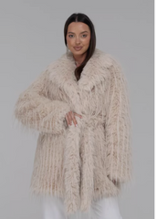 Blana ecologica din pene de strut. Culoare crem KALINKA FURS