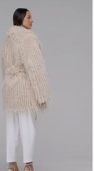 Blana ecologica din pene de strut. Culoare crem KALINKA FURS
