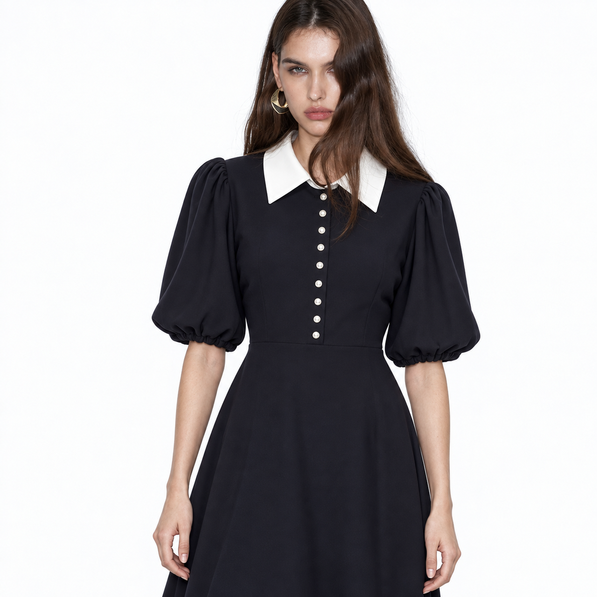 Audrey rochie midi ajustată în talie
