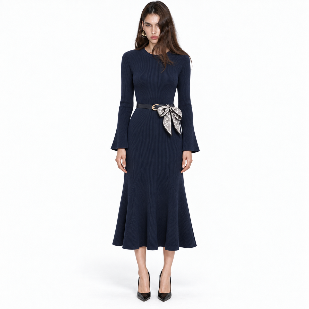 Venera rochie midi din tricotaj
