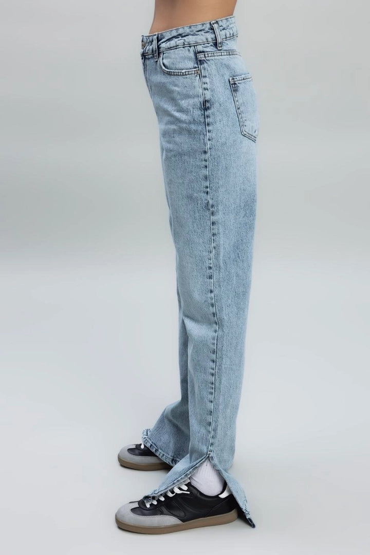 Mid-waist Straight Cut Denim Pants