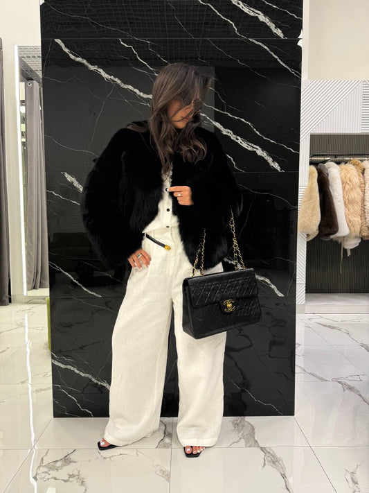 Natural fox fur. Blana naturala din vulpe neagra KALINKA FURS