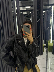 Glossy Leather Jacket. Geaca cu efect lucios KALINKA FURS