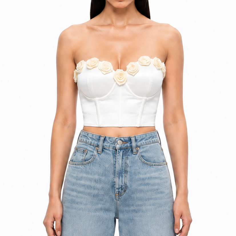 Corset cu detalii florale