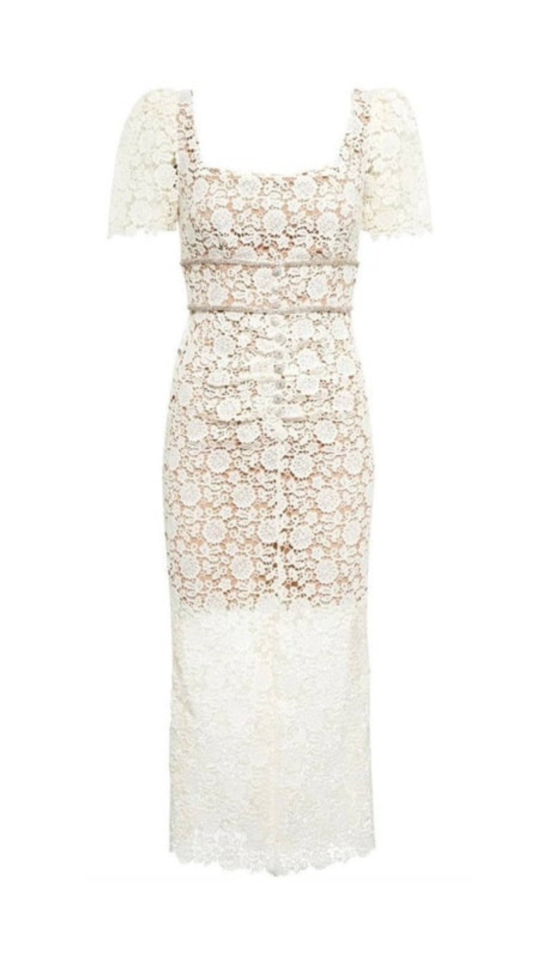 Rochie Crem Midi Dantela KALINKA FURS