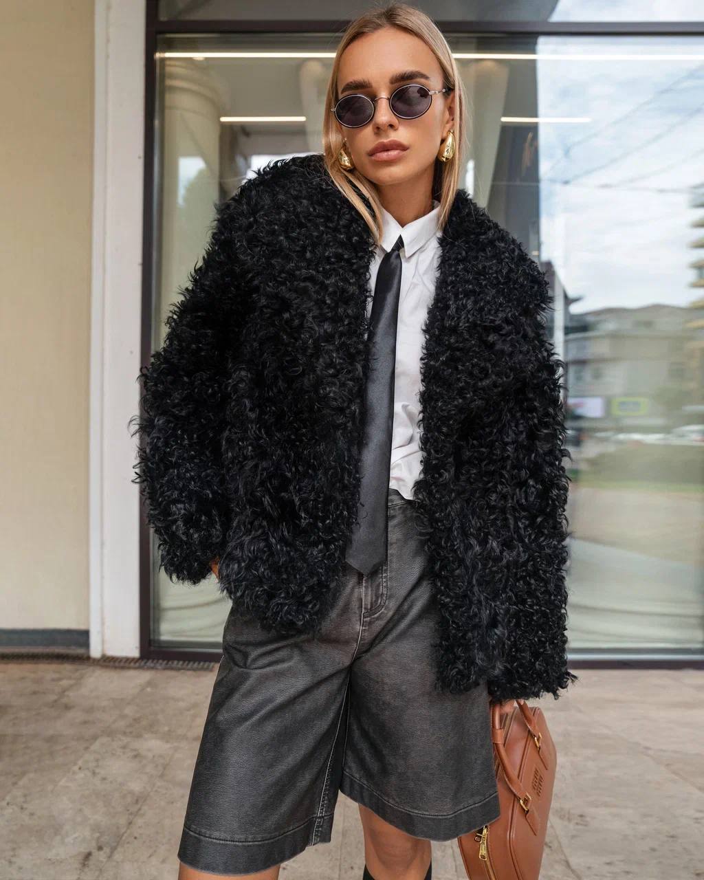 Maeva Tigrado natural sheepskin coat