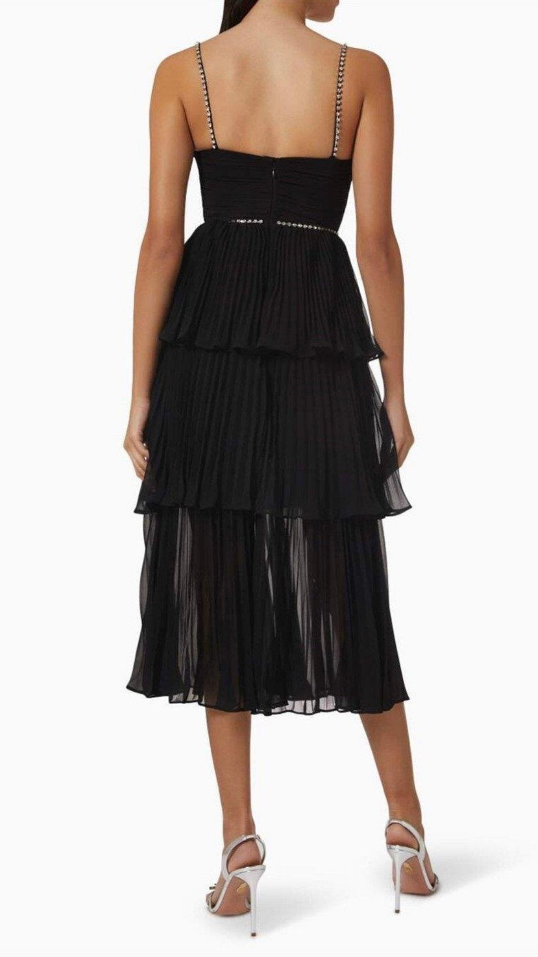 Rochie cu  Corset Negru Crystal Stone KALINKA FURS