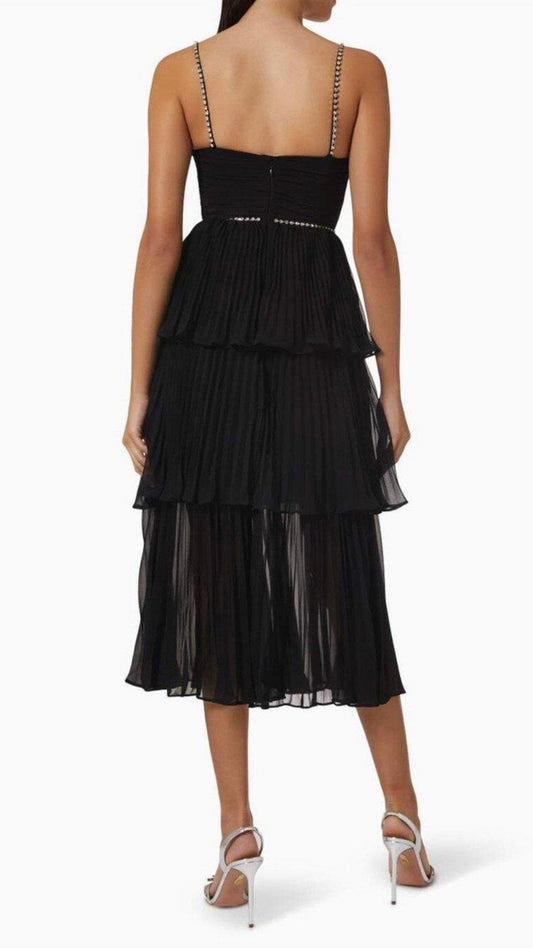 Rochie cu  Corset Negru Crystal Stone KALINKA FURS