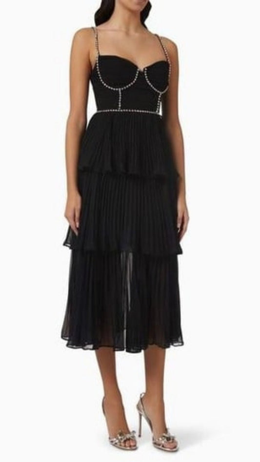Rochie cu  Corset Negru Crystal Stone KALINKA FURS