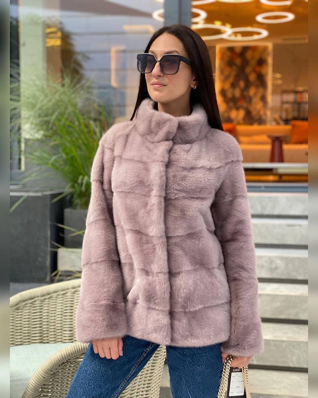 Natural Mink Fur Jacket. Haina din blana naturala de vizon.