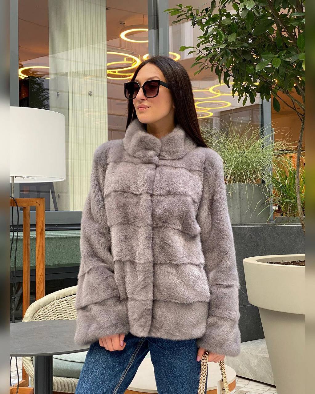 Natural Mink Fur Jacket. Haina din blana naturala de vizon.