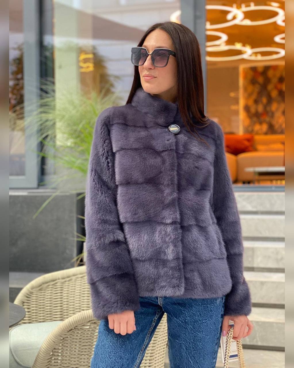 Natural Mink Fur Jacket. Haina din blana naturala de vizon.