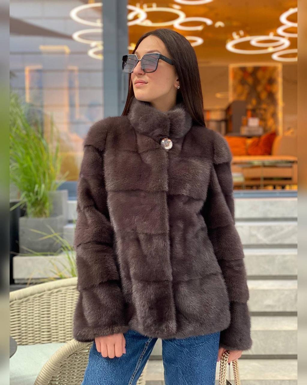 Natural Mink Fur Jacket. Haina din blana naturala de vizon.